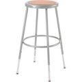 National Public Seating Interion® Steel Shop Stool with Hardboard Seat  Adjustable Height 25"-33" - Gray - Pack of 2 6224